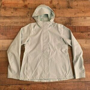 Uniqlo lightweight mint green blocktech hooded water resistant full zip jacket